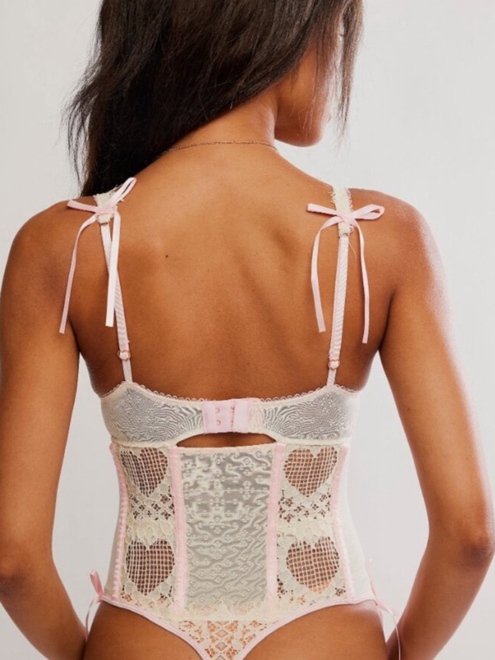 Free People Ivory Lace Bodysuit NWT Underwire S - Picture 4 of 9